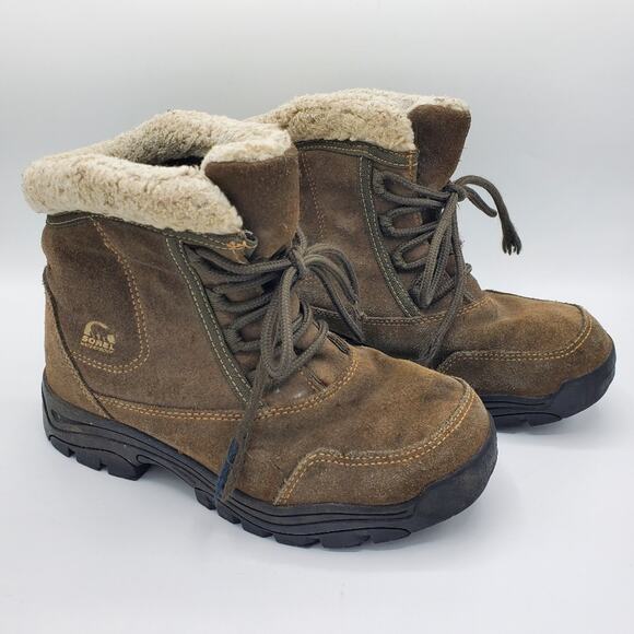 Sorel Waterfall Vintage Low Lace Boot Suede Leather Outdoor Snow Waterproof 6 - Picture 1 of 7